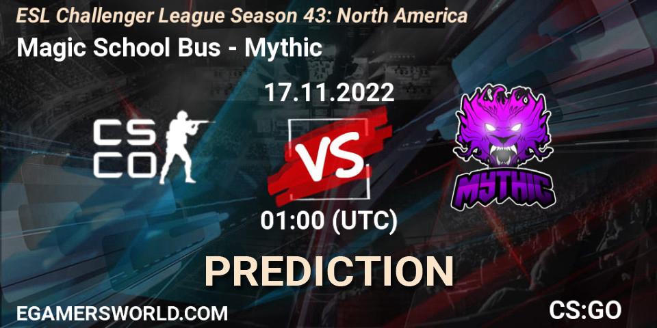 Magic School Bus vs Mythic: Match Prediction. 06.12.22, CS2 (CS:GO), ESL Challenger League Season 43: North America