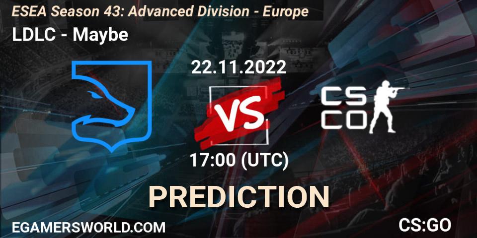LDLC vs Maybe: Match Prediction. 22.11.2022 at 17:00, Counter-Strike (CS2), ESEA Season 43: Advanced Division - Europe