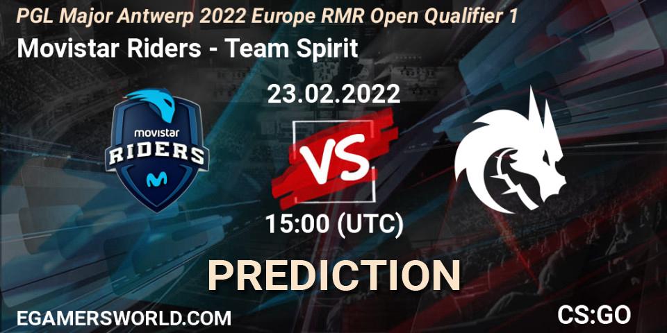 Movistar Riders vs Team Spirit: Match Prediction. 23.02.2022 at 15:00, Counter-Strike (CS2), PGL Major Antwerp 2022 Europe RMR Open Qualifier 1