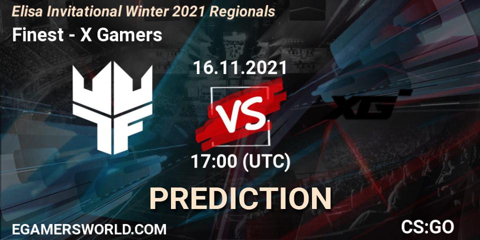 Finest vs X Gamers: Match Prediction. 16.11.2021 at 17:00, Counter-Strike (CS2), Elisa Invitational Winter 2021 Regionals