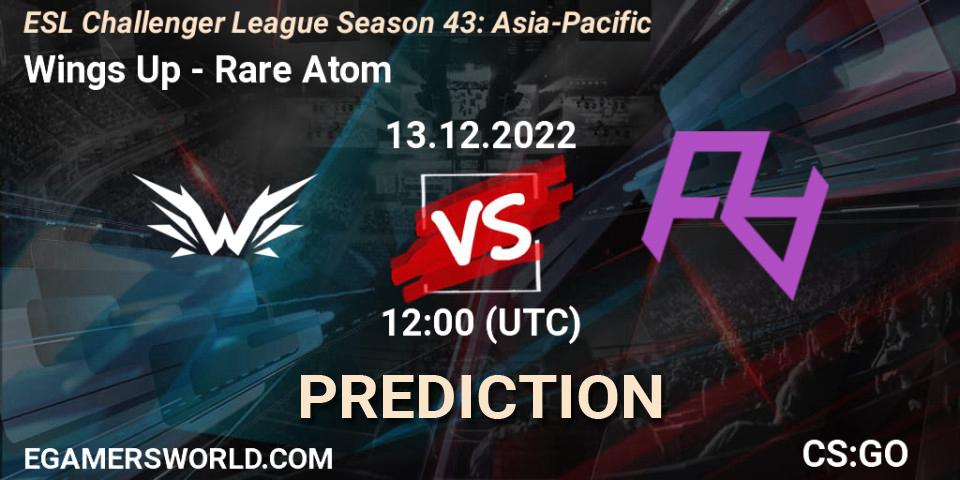 Wings Up vs Rare Atom: Match Prediction. 13.12.22, CS2 (CS:GO), ESL Challenger League Season 43: Asia-Pacific
