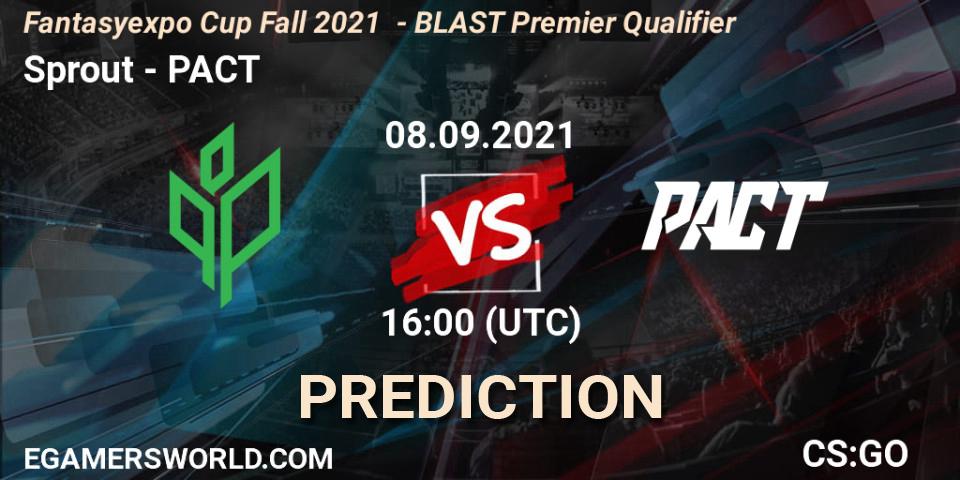 Sprout vs PACT: Match Prediction. 08.09.2021 at 16:15, Counter-Strike (CS2), Fantasyexpo Cup Fall 2021 - BLAST Premier Qualifier
