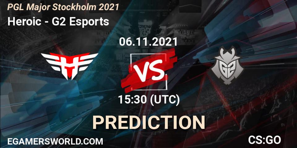 Heroic vs G2 Esports: Match Prediction. 06.11.2021 at 15:30, Counter-Strike (CS2), PGL Major Stockholm 2021