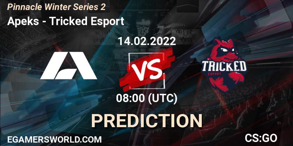 Apeks vs Tricked Esport: Match Prediction. 14.02.2022 at 08:00, Counter-Strike (CS2), Pinnacle Winter Series 2