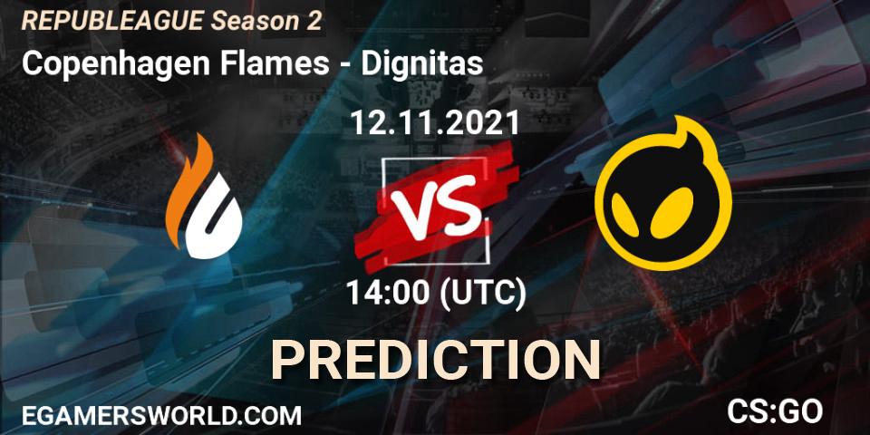 Copenhagen Flames vs Dignitas: Match Prediction. 12.11.2021 at 15:00, Counter-Strike (CS2), REPUBLEAGUE Season 2