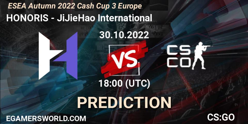 HONORIS vs JiJieHao International: Match Prediction. 30.10.2022 at 18:00, Counter-Strike (CS2), ESEA Autumn 2022 Cash Cup 3 Europe