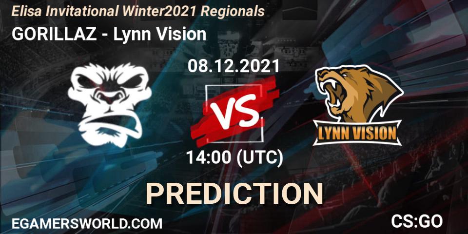 GORILLAZ vs Lynn Vision: Match Prediction. 08.12.2021 at 14:00, Counter-Strike (CS2), Elisa Invitational Winter 2021 Regionals
