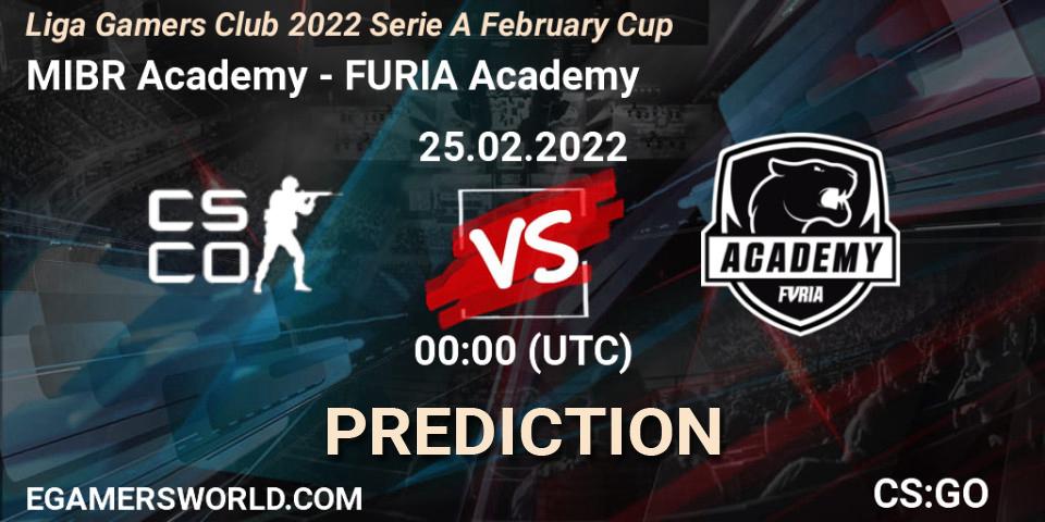 MIBR Academy vs FURIA Academy: Match Prediction. 25.02.2022 at 00:30, Counter-Strike (CS2), Liga Gamers Club 2022 Serie A February Cup