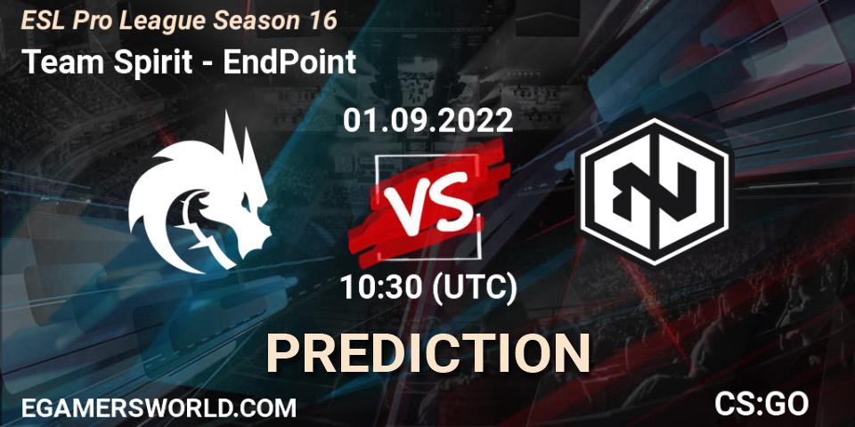Team Spirit vs EndPoint: Match Prediction. 01.09.22, CS2 (CS:GO), ESL Pro League Season 16