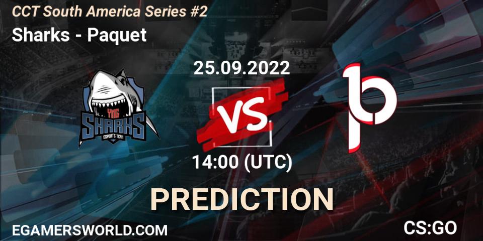 Sharks vs Paquetá: Match Prediction. 25.09.2022 at 14:00, Counter-Strike (CS2), CCT South America Series #2