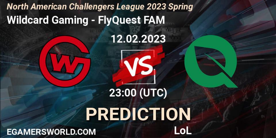Wildcard Gaming vs FlyQuest FAM: Match Prediction. 12.02.2023 at 22:45, LoL, NACL 2023 Spring - Group Stage