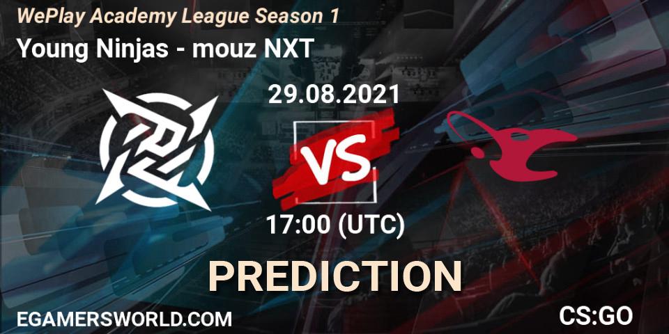 Young Ninjas vs mouz NXT: Match Prediction. 29.08.2021 at 17:40, Counter-Strike (CS2), WePlay Academy League Season 1