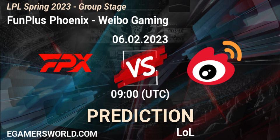FunPlus Phoenix vs Weibo Gaming: Match Prediction. 06.02.23, LoL, LPL Spring 2023 - Group Stage