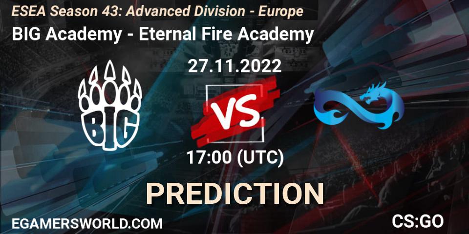 BIG Academy vs Eternal Fire Academy: Match Prediction. 27.11.22, CS2 (CS:GO), ESEA Season 43: Advanced Division - Europe