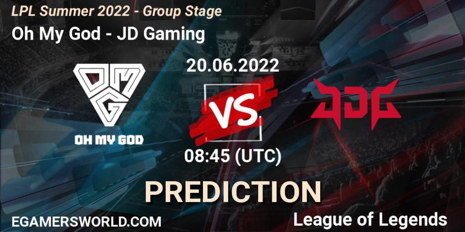 Oh My God vs JD Gaming: Match Prediction. 20.06.22, LoL, LPL Summer 2022 - Group Stage