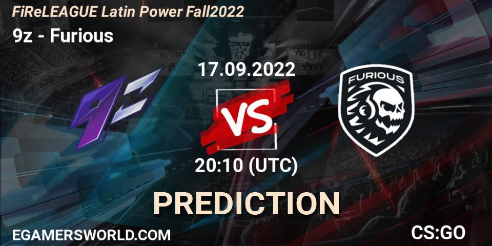 9z vs Furious: Match Prediction. 17.09.2022 at 20:10, Counter-Strike (CS2), FiReLEAGUE Latin Power Fall 2022