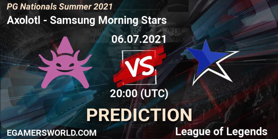 Axolotl vs Samsung Morning Stars: Match Prediction. 06.07.2021 at 20:00, LoL, PG Nationals Summer 2021
