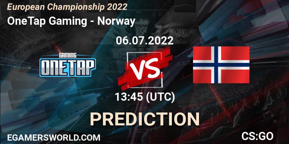 OneTap Gaming vs Norway: Match Prediction. 06.07.2022 at 14:00, Counter-Strike (CS2), European Championship 2022