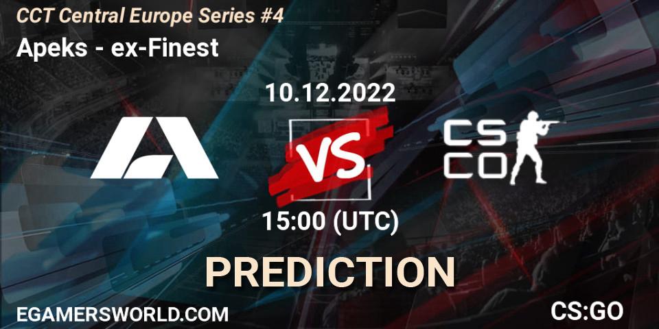 Apeks vs ex-Finest: Match Prediction. 10.12.22, CS2 (CS:GO), CCT Central Europe Series #4