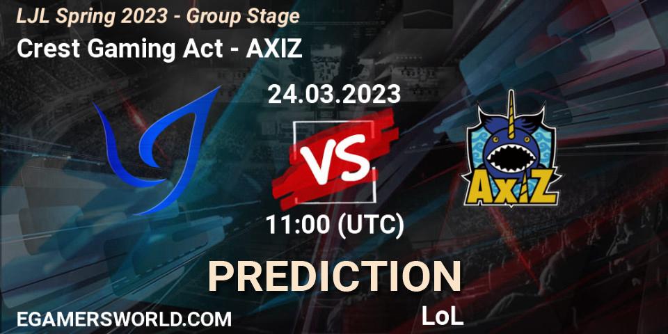 Crest Gaming Act vs AXIZ: Match Prediction. 24.03.23, LoL, LJL Spring 2023 - Group Stage