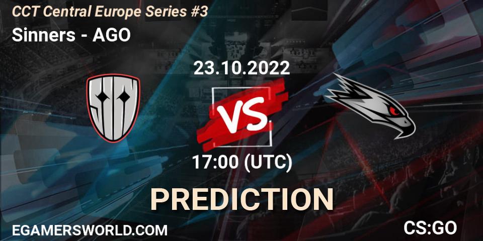 Sinners vs AGO: Match Prediction. 23.10.2022 at 17:00, Counter-Strike (CS2), CCT Central Europe Series #3