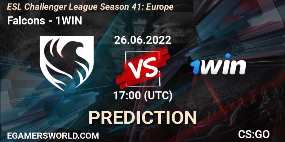 Falcons vs 1WIN: Match Prediction. 26.06.2022 at 17:00, Counter-Strike (CS2), ESL Challenger League Season 41: Europe