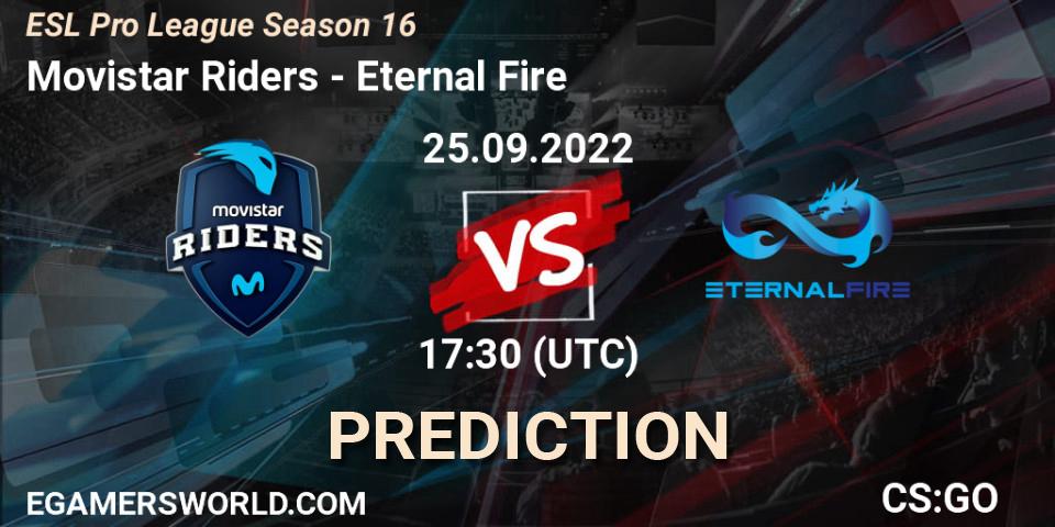 Movistar Riders vs Eternal Fire: Match Prediction. 25.09.22, CS2 (CS:GO), ESL Pro League Season 16