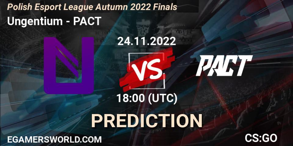 Ungentium vs PACT: Match Prediction. 24.11.2022 at 18:05, Counter-Strike (CS2), ESL Mistrzostwa Polski Autumn 2022