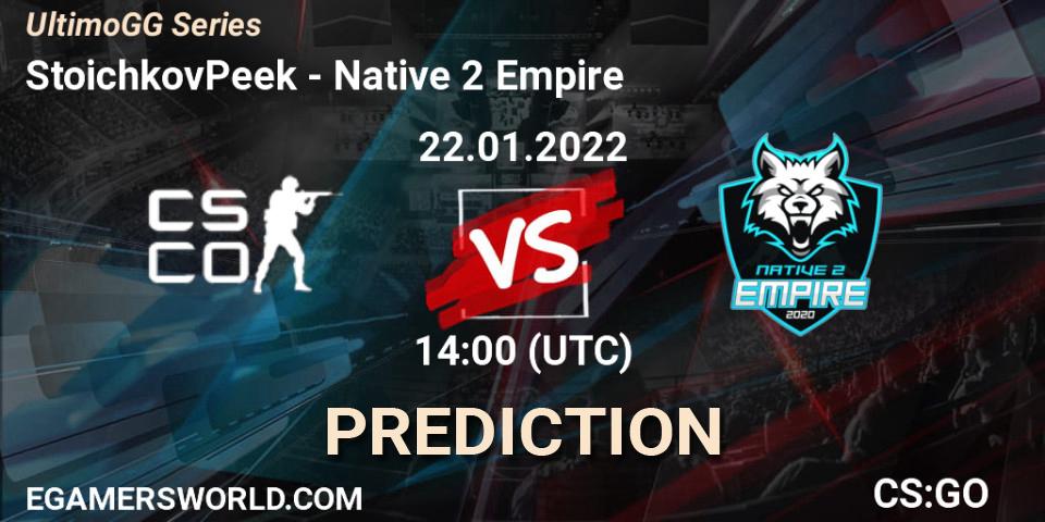 StoichkovPeek vs Native 2 Empire: Match Prediction. 22.01.2022 at 17:00, Counter-Strike (CS2), UltimoGG Series