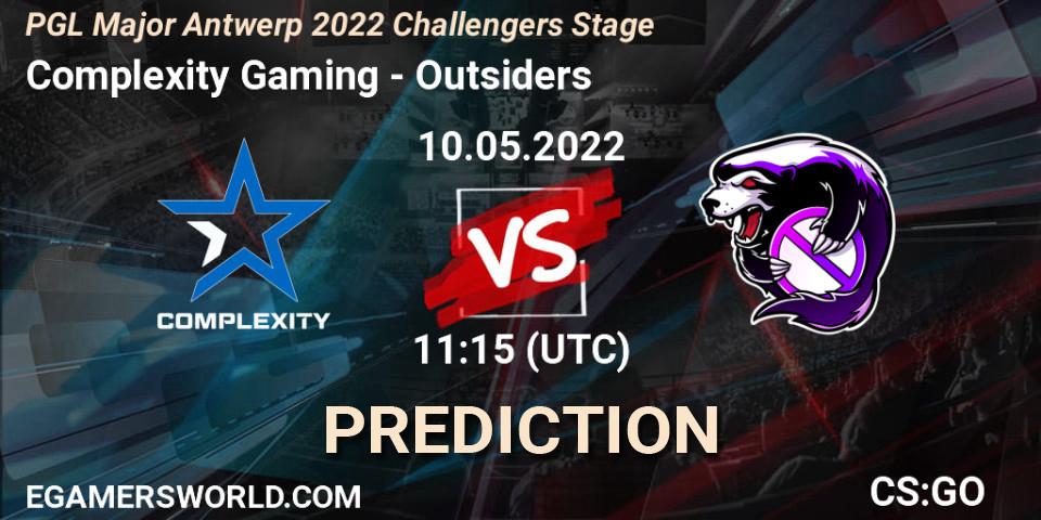 Complexity Gaming vs Outsiders: Match Prediction. 10.05.2022 at 11:25, Counter-Strike (CS2), PGL Major Antwerp 2022 Challengers Stage