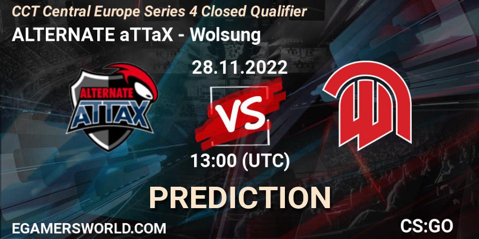 ALTERNATE aTTaX vs Wolsung: Match Prediction. 28.11.22, CS2 (CS:GO), CCT Central Europe Series 4 Closed Qualifier