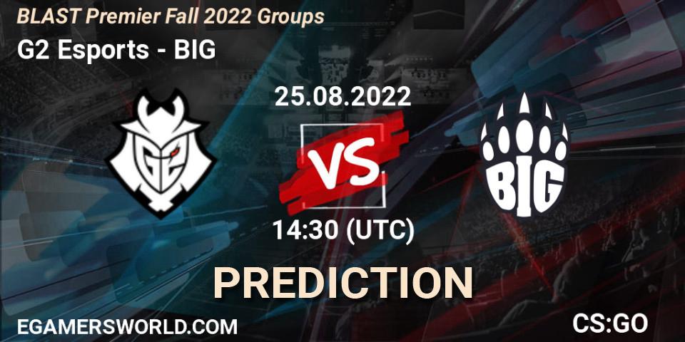G2 Esports vs BIG: Match Prediction. 25.08.22, CS2 (CS:GO), BLAST Premier Fall 2022 Groups