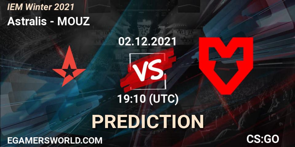 Astralis vs MOUZ: Match Prediction. 02.12.2021 at 18:20, Counter-Strike (CS2), IEM Winter 2021