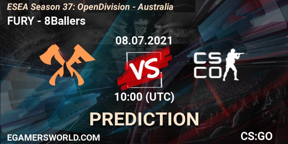 FURY vs 8Ballers: Match Prediction. 08.07.2021 at 10:00, Counter-Strike (CS2), ESEA Season 37: Open Division - Australia