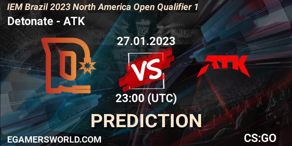 Detonate vs ATK: Match Prediction. 27.01.2023 at 23:00, Counter-Strike (CS2), IEM Brazil Rio 2023 North America Open Qualifier 1