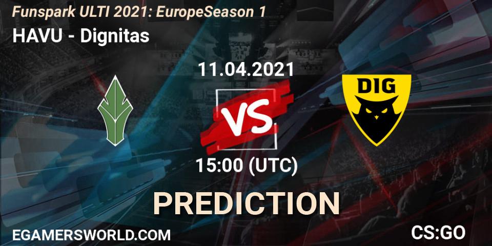 HAVU vs Dignitas: Match Prediction. 11.04.2021 at 15:00, Counter-Strike (CS2), Funspark ULTI 2021: Europe Season 1