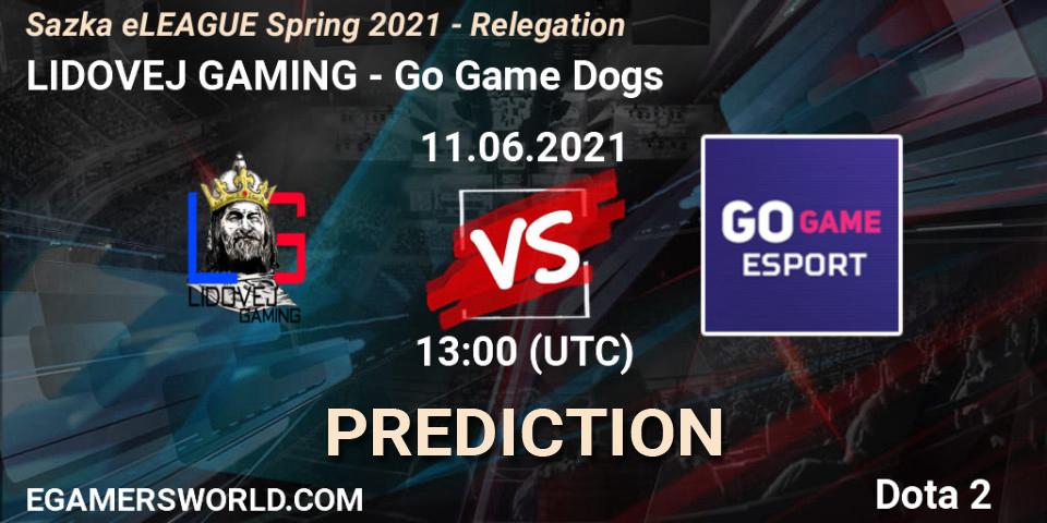 LIDOVEJ GAMING vs Go Game Dogs: Match Prediction. 11.06.2021 at 13:16, Dota 2, Sazka eLEAGUE Spring 2021 - Relegation