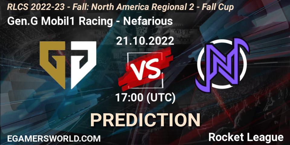 Gen.G Mobil1 Racing vs Flashes of Brilliance: Match Prediction. 21.10.2022 at 17:00, Rocket League, RLCS 2022-23 - Fall: North America Regional 2 - Fall Cup