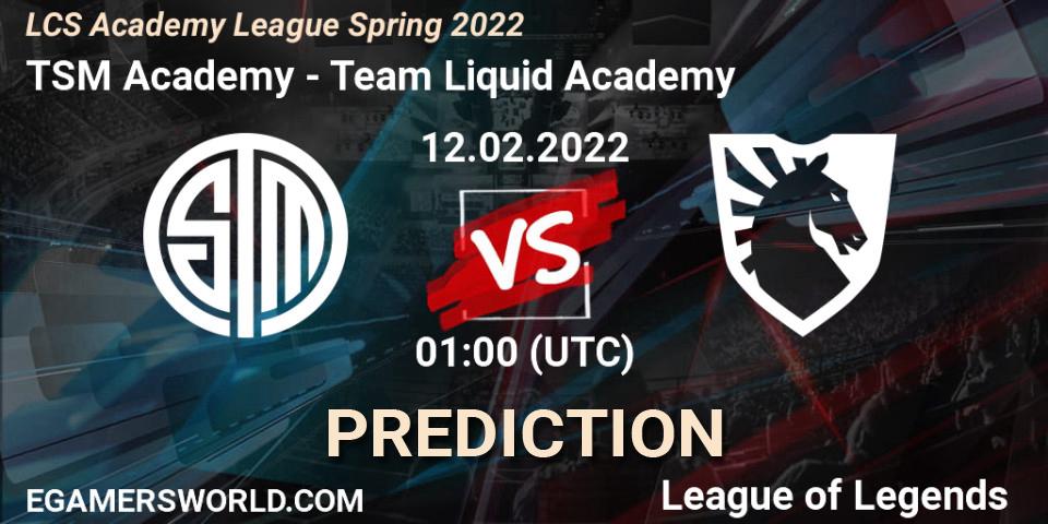 TSM Academy vs Team Liquid Academy: Match Prediction. 12.02.2022 at 01:00, LoL, LCS Academy League Spring 2022