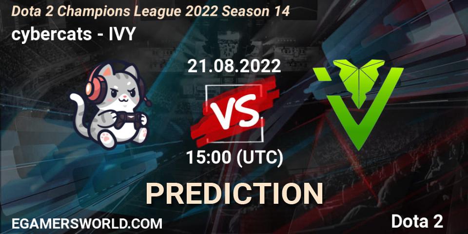 cybercats vs IVY: Match Prediction. 21.08.2022 at 15:33, Dota 2, Dota 2 Champions League 2022 Season 14