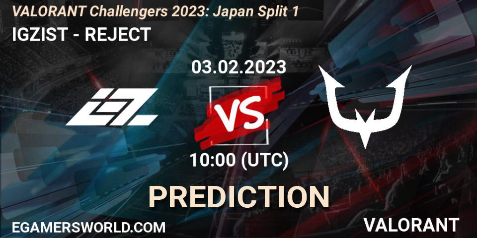 IGZIST vs REJECT: Match Prediction. 03.02.23, VALORANT, VALORANT Challengers 2023: Japan Split 1