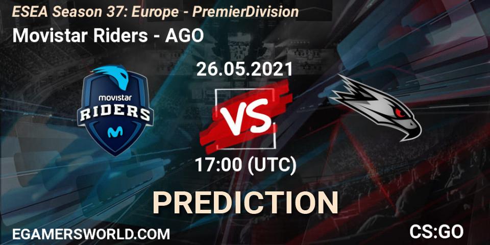Movistar Riders vs AGO: Match Prediction. 26.05.2021 at 17:00, Counter-Strike (CS2), ESEA Season 37: Europe - Premier Division