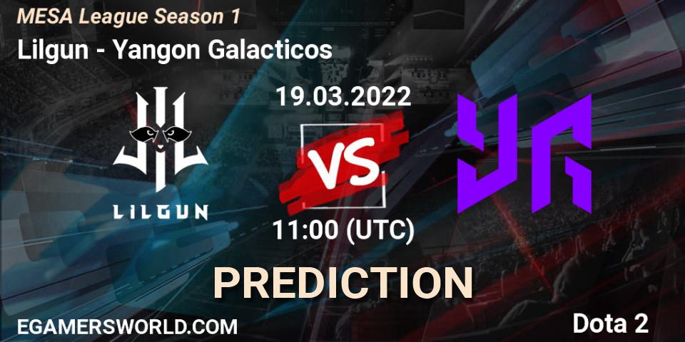 Lilgun vs Yangon Galacticos: Match Prediction. 19.03.2022 at 11:00, Dota 2, MESA League Season 1