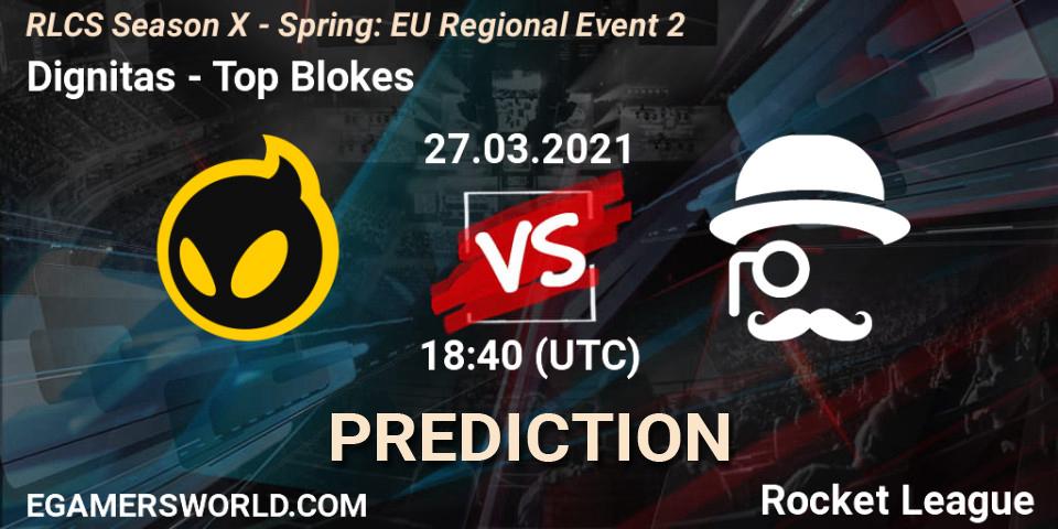 Dignitas vs Top Blokes: Match Prediction. 27.03.2021 at 18:40, Rocket League, RLCS Season X - Spring: EU Regional Event 2
