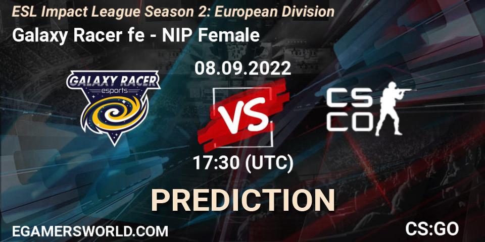 Galaxy Racer fe vs NIP Female: Match Prediction. 08.09.2022 at 17:30, Counter-Strike (CS2), ESL Impact League Season 2: European Division