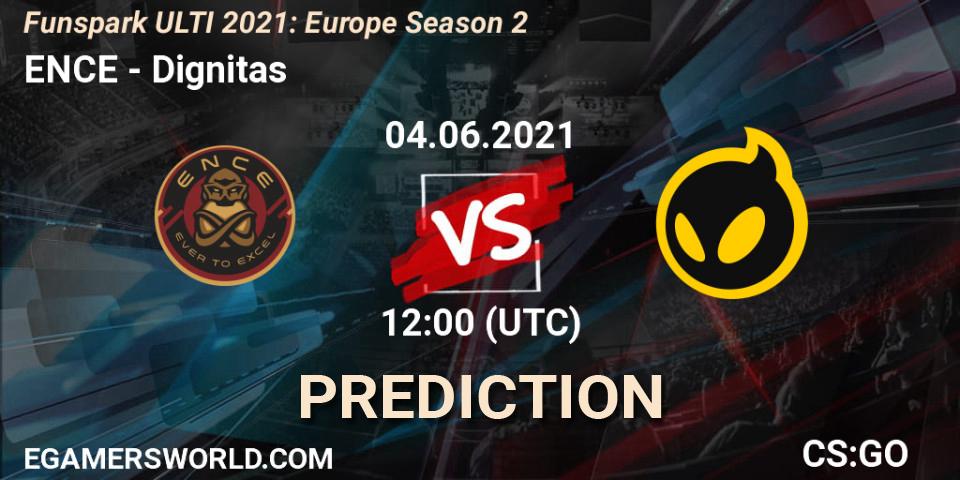 ENCE vs Dignitas: Match Prediction. 04.06.2021 at 12:00, Counter-Strike (CS2), Funspark ULTI 2021: Europe Season 2