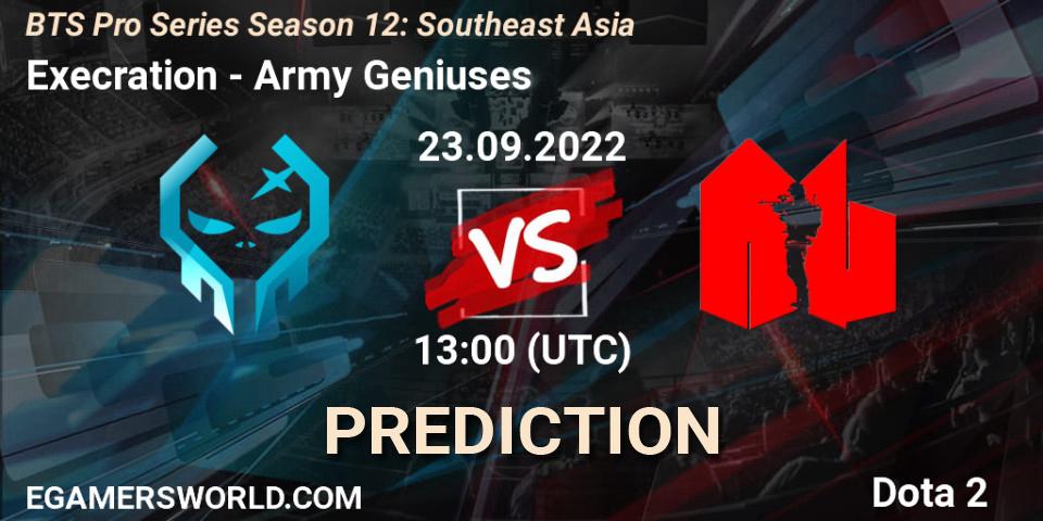 Execration vs Army Geniuses: Match Prediction. 23.09.22, Dota 2, BTS Pro Series Season 12: Southeast Asia