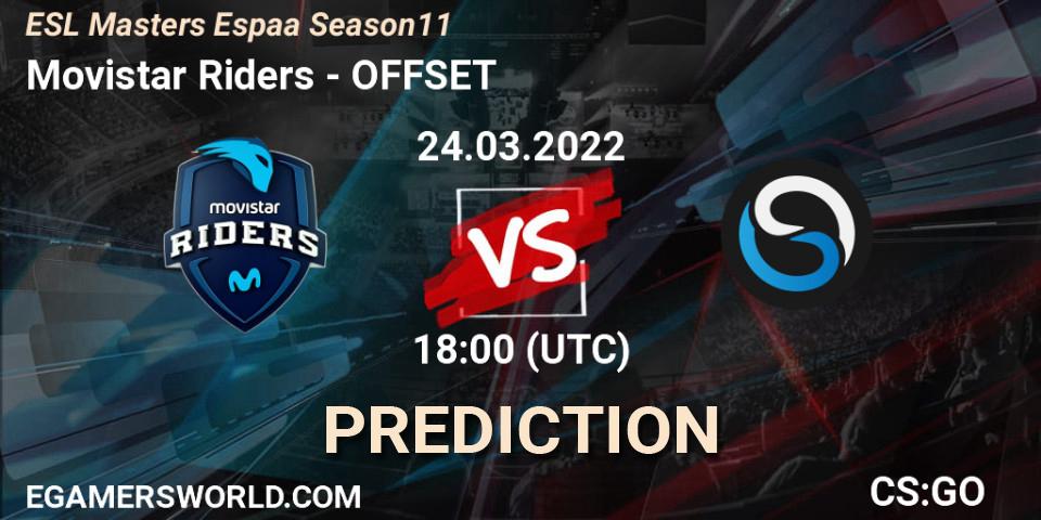 Movistar Riders vs OFFSET: Match Prediction. 24.03.2022 at 18:00, Counter-Strike (CS2), ESL Masters España Season 11