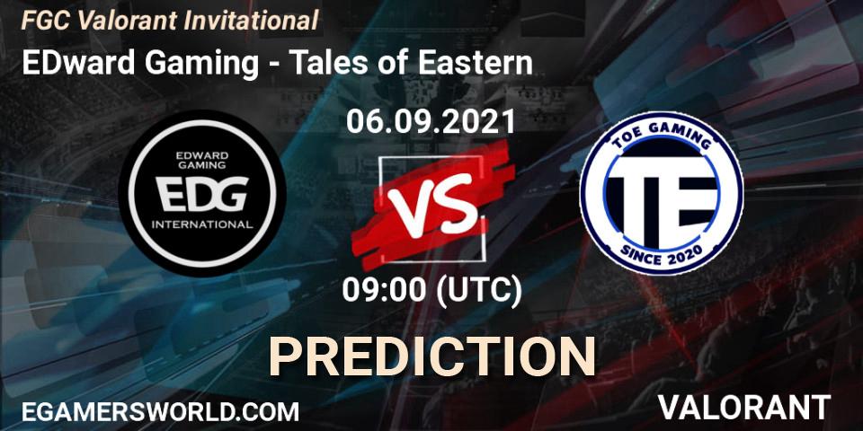 EDward Gaming vs Tales of Eastern: Match Prediction. 06.09.2021 at 09:00, VALORANT, FGC Valorant Invitational