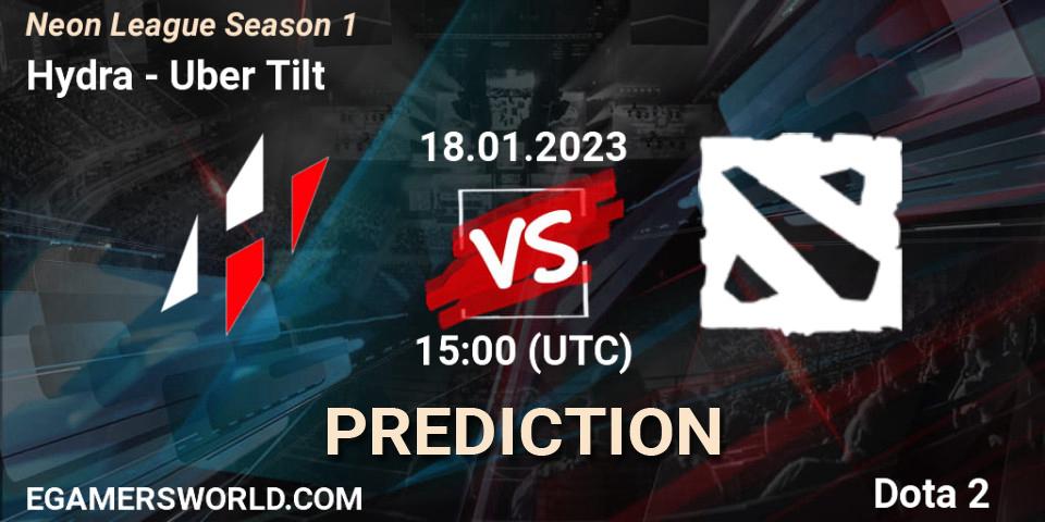 Hydra vs Uber Tilt: Match Prediction. 18.01.2023 at 15:13, Dota 2, Neon League Season 1